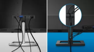 Cable management reduces cable clutter for neat workspace