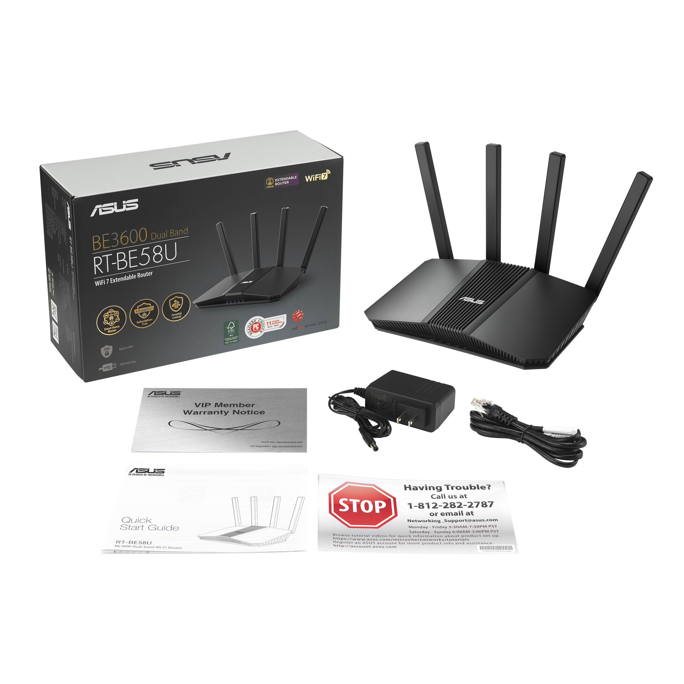 ASUS BE3600 Dual Brand RT-BE58U WiFi 7 Extendable Router