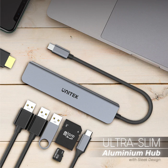UNITEK uHUB S7+ 7-in-1 USB-C 5Gbps Hub with 4K HDMI and 100W Power Delivery