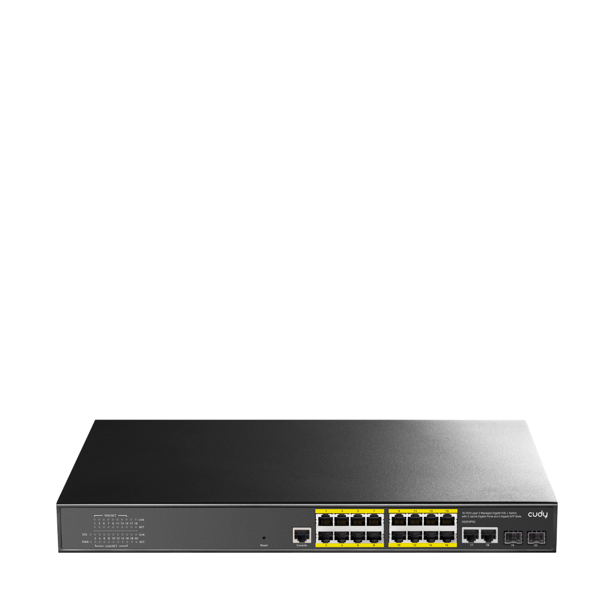 Cudy GS2018PS2 16-GbE PoE L2 Managed Switch with 2-GbE and 2-SFP