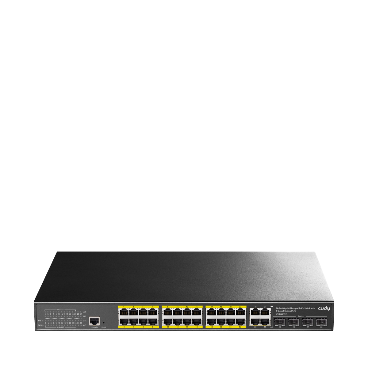CUDY GS2028PS4 24-GbE PoE L2 Managed Switch with 4 Gigabit Combo Ports