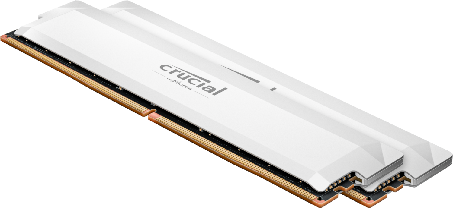 Crucial Pro DDR5-6400 64GB Kit (32GBx2) UDIMM: OC Gaming Memory White