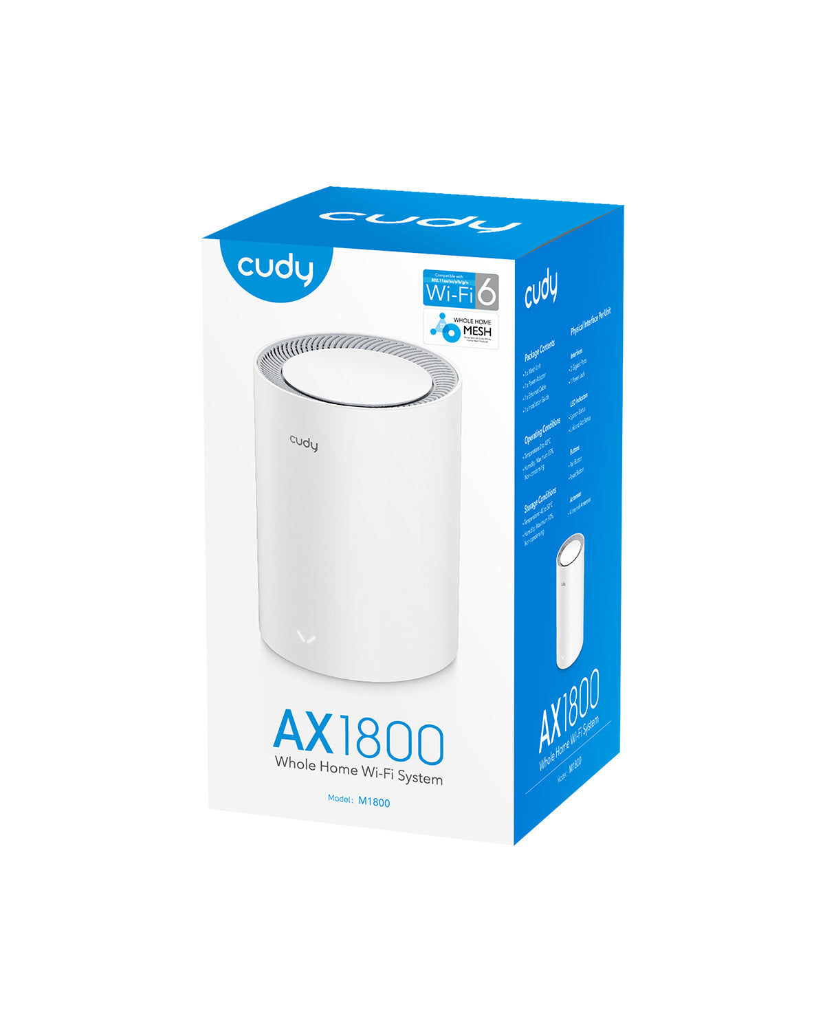 CUDY M1800 2.0 AX1800 Gigabit Mesh Wi-Fi 6 System