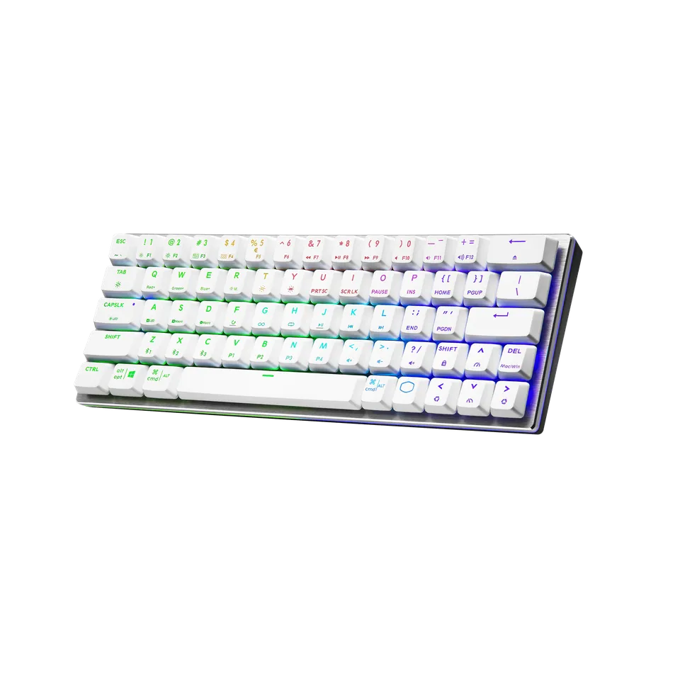 SK622 SILVER WHITE HYBRID WIRELESS MECHANICAL GAMING KEYBOARD
