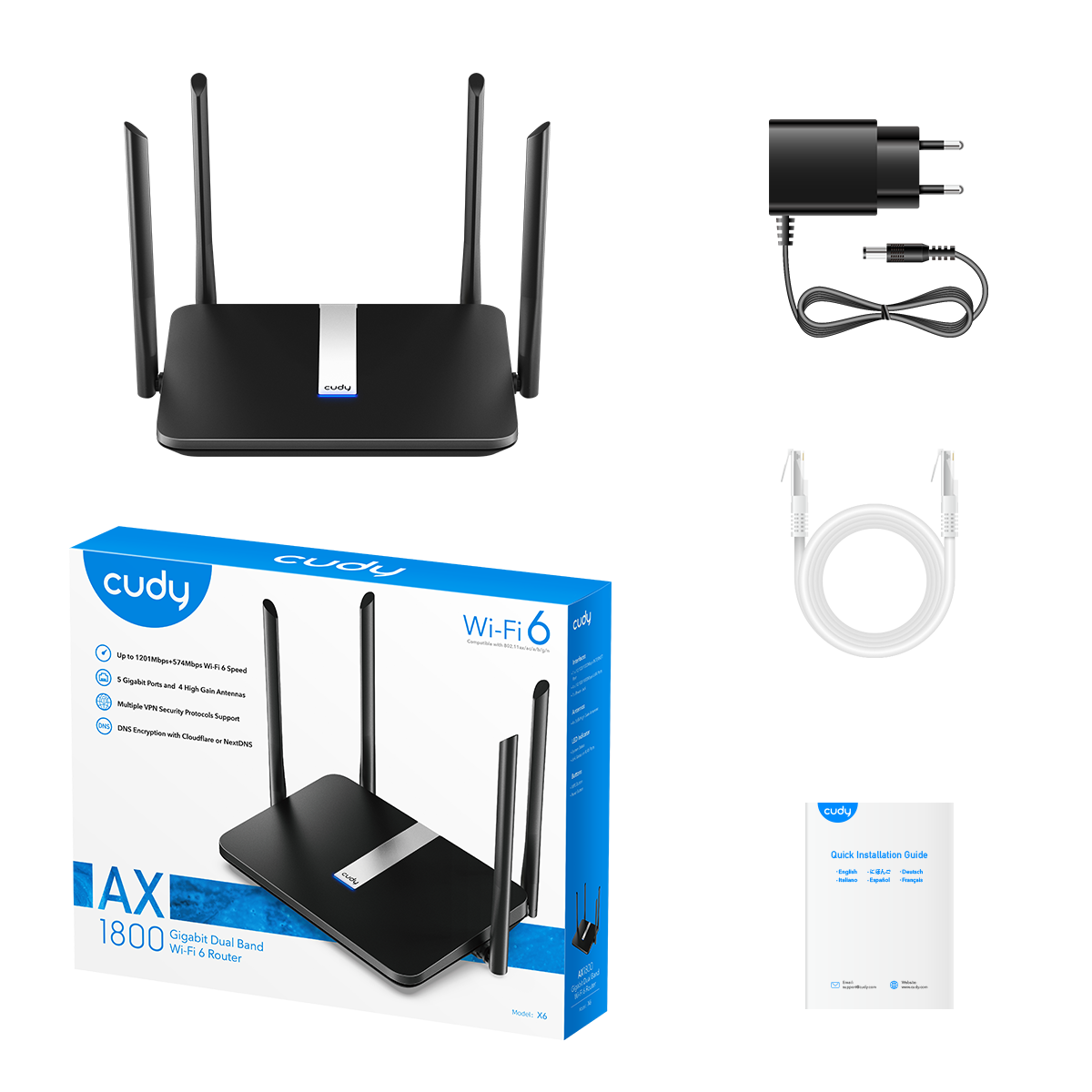CUDY AX1800 Gigabit Mesh Wi-Fi 6 Router