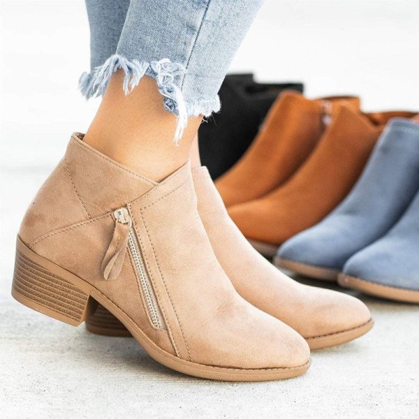 ⏰Early Black Friday Sale 80% Off 🔥 Women's Block Heel Side Zip Ankle Boots - Buy 2 and Get Free Shipping