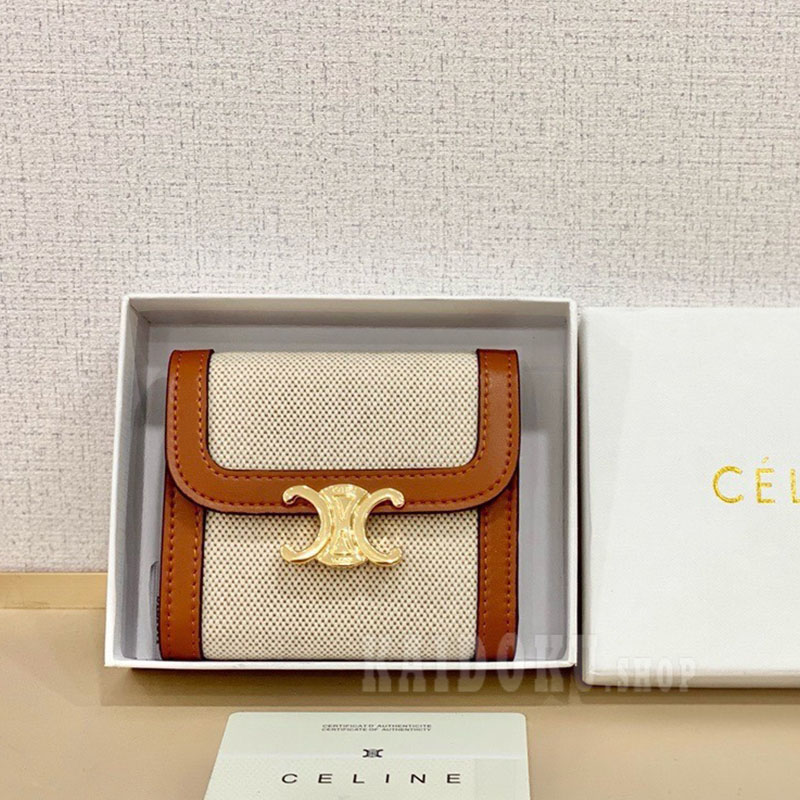 セリーヌ Celine トリオンフ テキスタイル スモール ウォレット財布 レディース