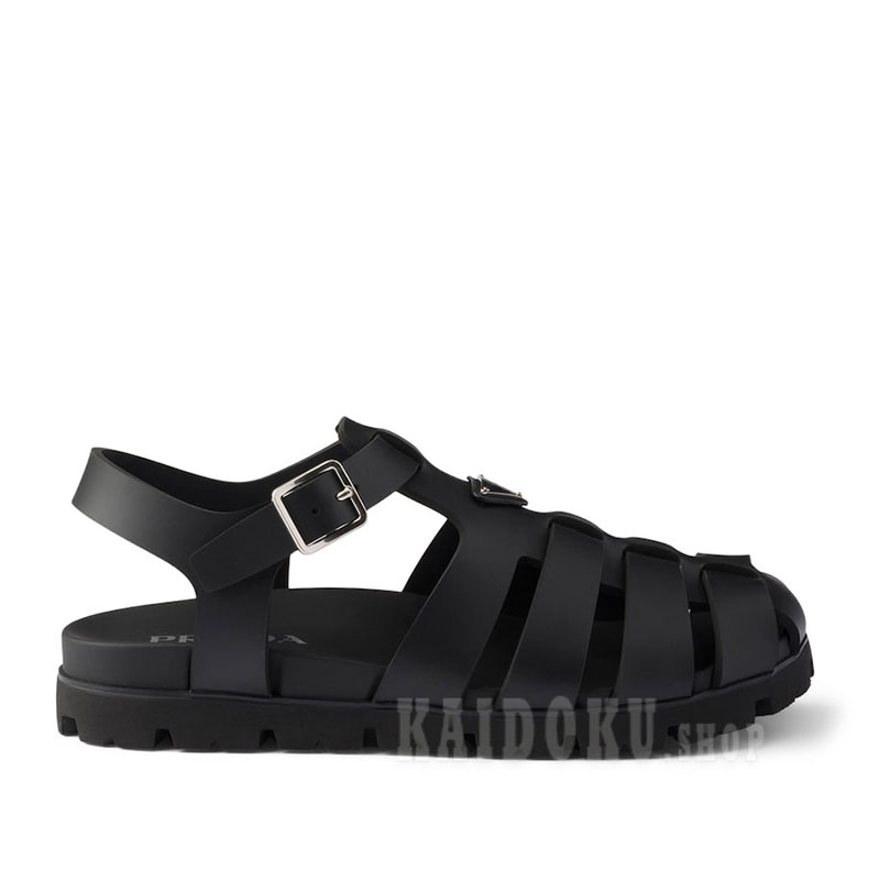 プラダ PRADA ラバー フィッシャーマン サンダル メタルロゴ シューズ