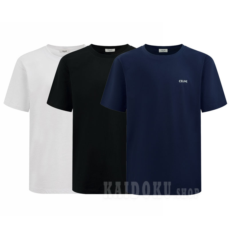 セリーヌ CELINE コットン Tシャツ 刺繍ロゴ 3色 メンズ
