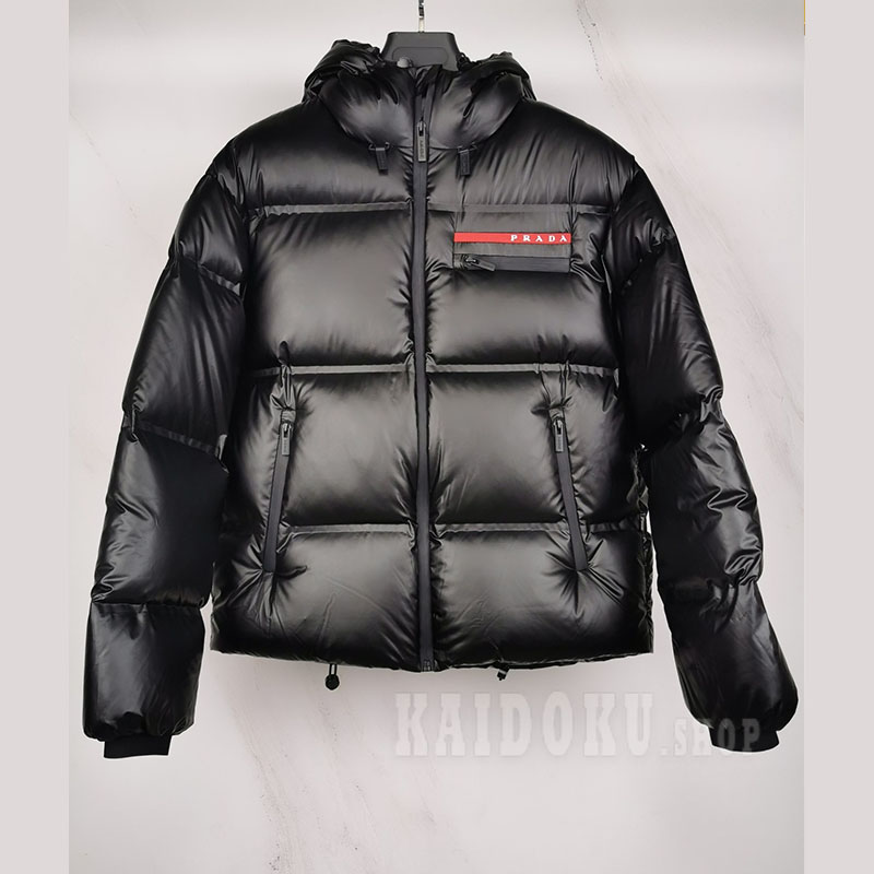 プラダ PRADA イト Re-Nylon フード付きパファージャケット ダウンジャケット メンズ
