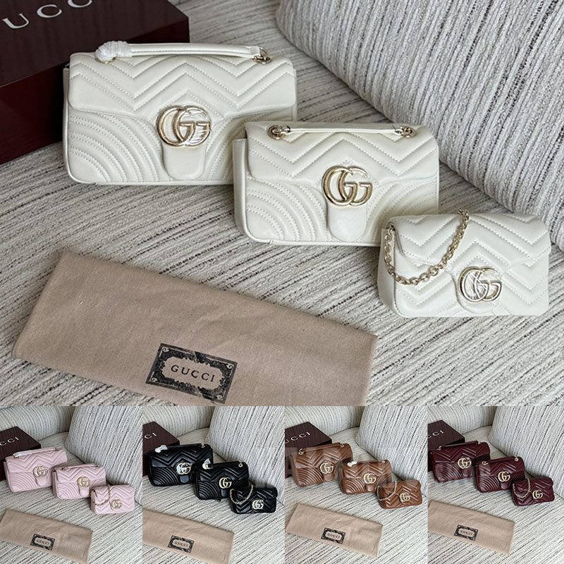 グッチ GUCCI GGマーモント ナッパレザー ショルダーバッグ 5色レディース