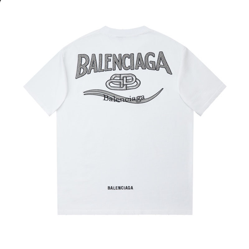 バレンシアガ Balenciaga ロゴ刺繍 コットン Tシャツ レディース＆メンズ