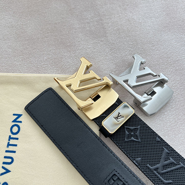 Louis Vuitton ルイヴィトン 牛革 ベルト 35MM 2色 穴なし オートロック式 サイズ調整可能 メンズ