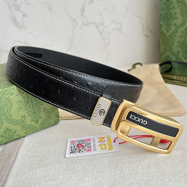 Gucci グッチ 牛革 ベルト 35MM 2色 穴なし オートロック式 サイズ調整可能 メンズ