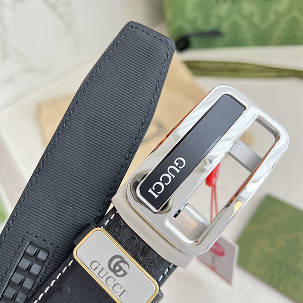 Gucci グッチ 牛革 ベルト 35MM 2色 穴なし オートロック式 サイズ調整可能 メンズ