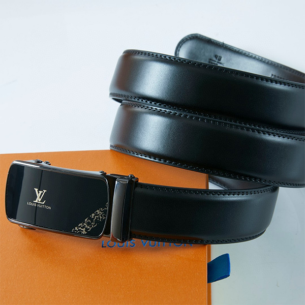 Louis Vuitton ルイヴィトン 牛革 ベルト 35MM 穴なし オートロック式 サイズ調整可能 メンズ