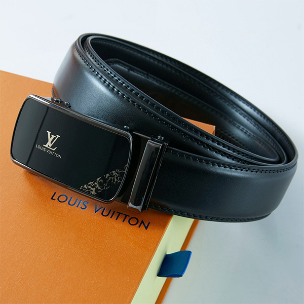 Louis Vuitton ルイヴィトン 牛革 ベルト 35MM 穴なし オートロック式 サイズ調整可能 メンズ