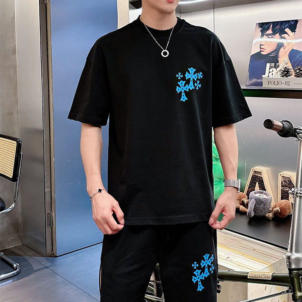 クロムハーツ Chrome Hearts コットン 半袖 Tシャツ ショートパンツ 2点セット セットアップ メンズ