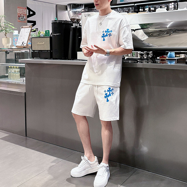 クロムハーツ Chrome Hearts コットン 半袖 Tシャツ ショートパンツ 2点セット セットアップ メンズ