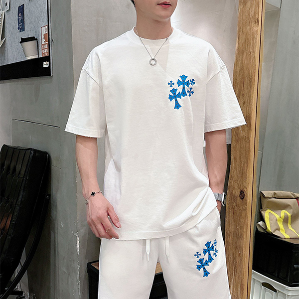 クロムハーツ Chrome Hearts コットン 半袖 Tシャツ ショートパンツ 2点セット セットアップ メンズ