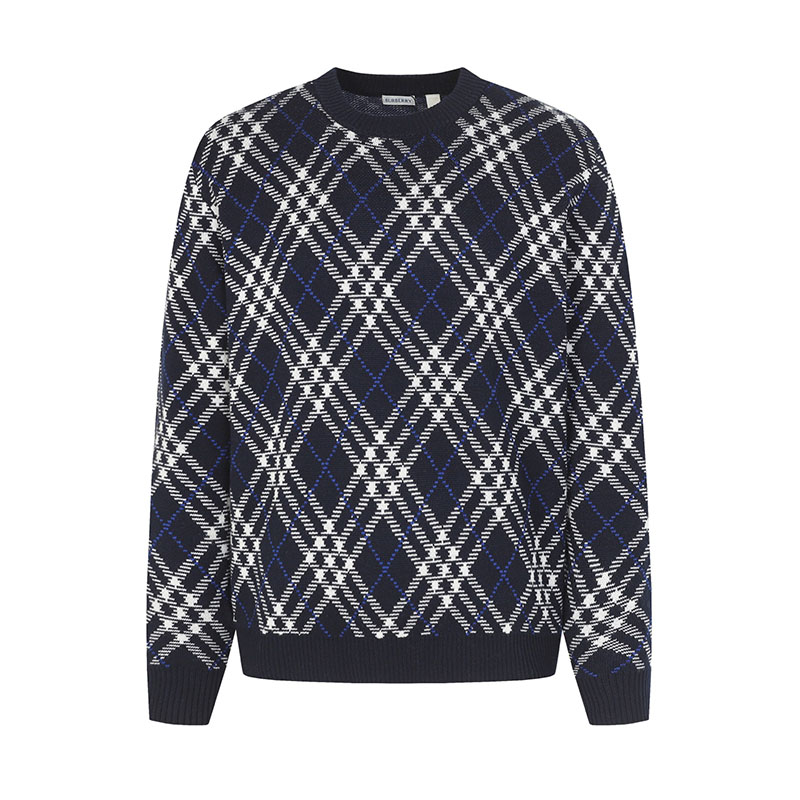 バーバリー BURBERRY チェックウールモヘアブレンドニット メンズ