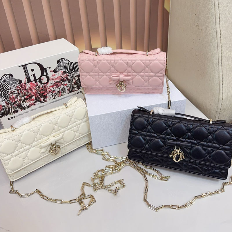 ディオール DIOR My Dior リボンミニバッグ カナージュ ラムスキン ショルダーバッグ メンズ