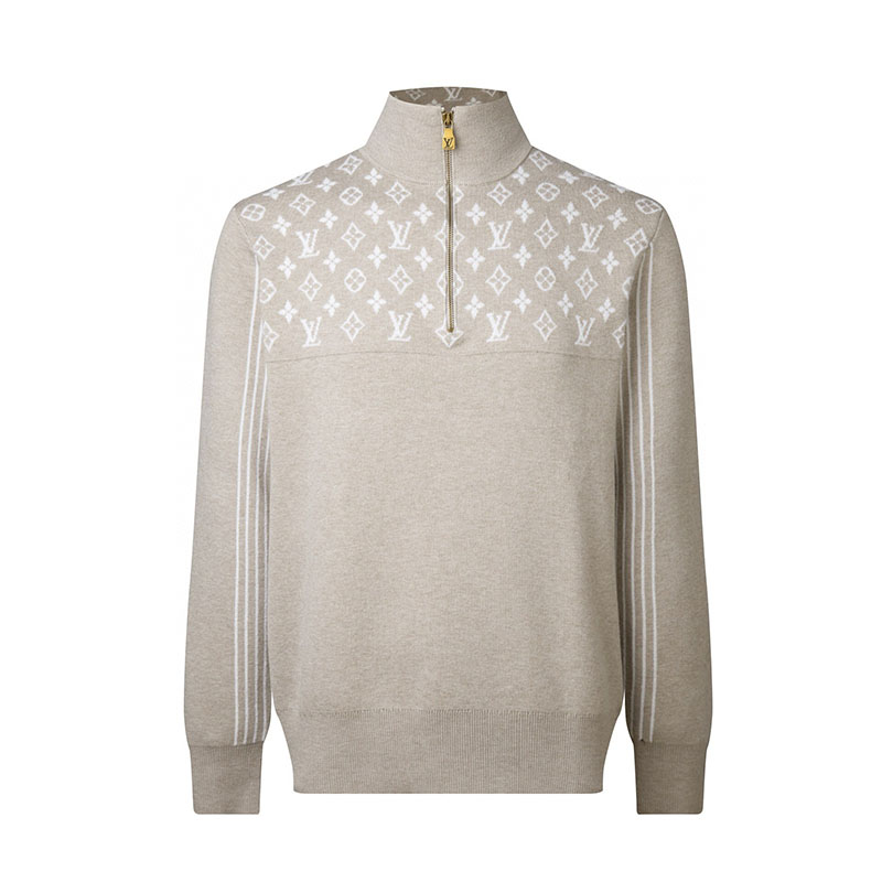 ルイヴィトン LOUIS VUITTON リブドウール ハーフジッププルオーバーセーター メンズ
