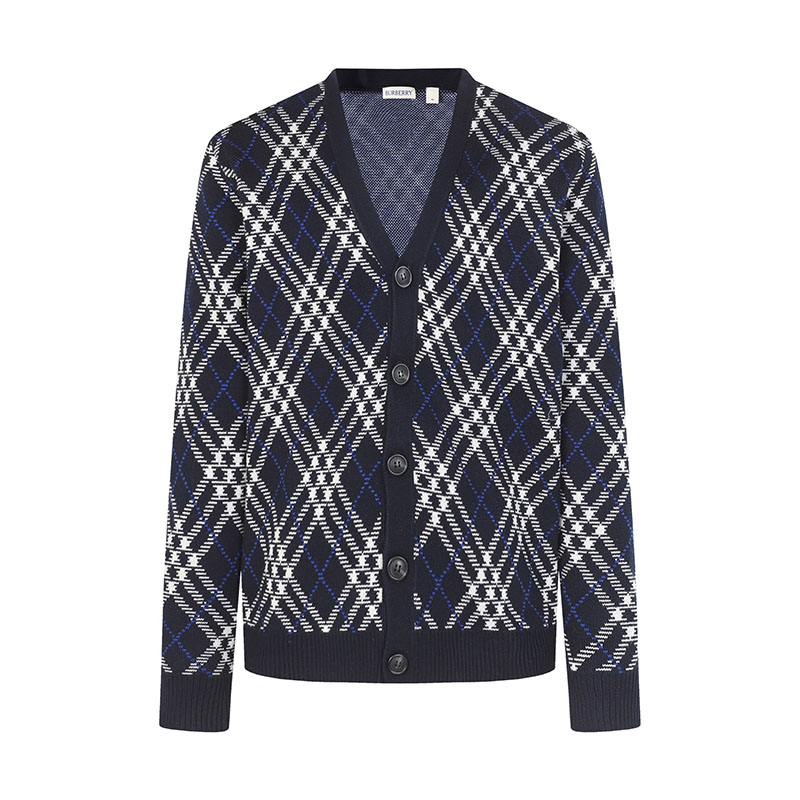 バーバリー BURBERRY チェックプリント レトロ カーディガン メンズ