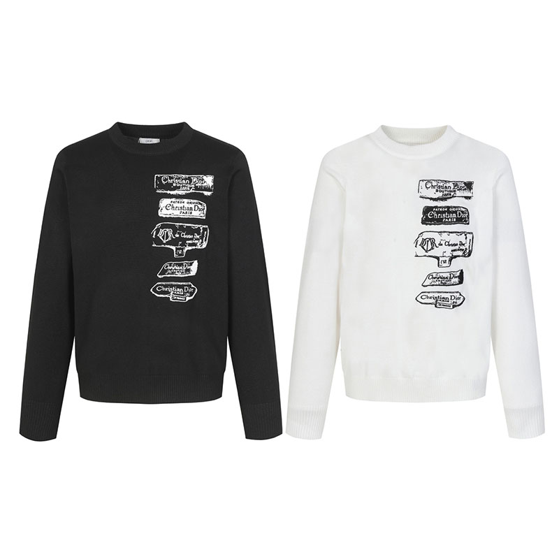 ディオール DIOR ２色展開 アーカイブラベル刺繍 セーター レディース メンズ