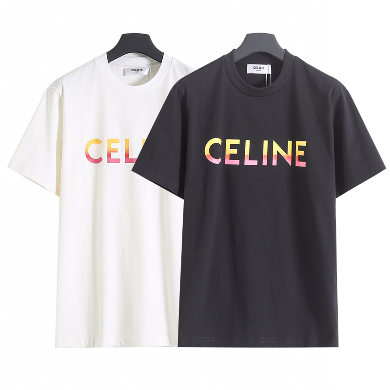 セリーヌ CELINE グラデーションロゴプリントTシャツ メンズ 半袖 