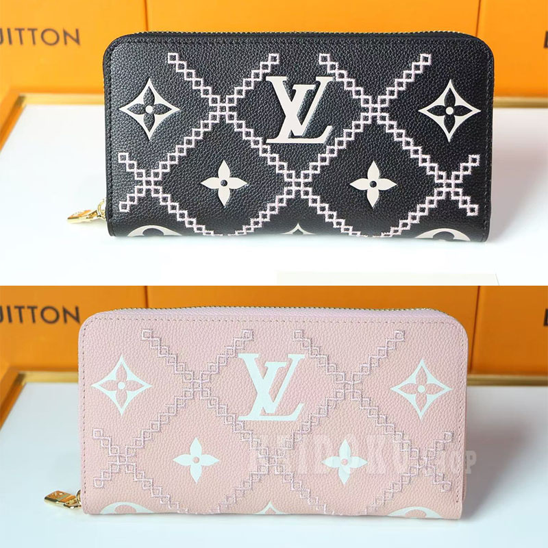 ルイヴィトン Louis Vuitton M81141 モノグラム アンプラント ブロデリー ジッピーウォレット 長財布 レディース