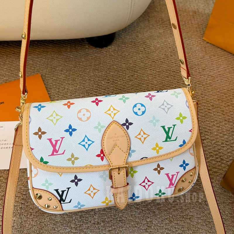 カラフルモノグラム柄ショルダーバッグ