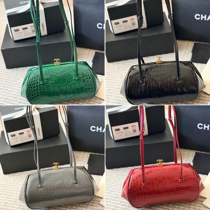 シャネル CHANEL ストラップ クラッチ バッグ クロコダイル ショルダーバッグ レディース