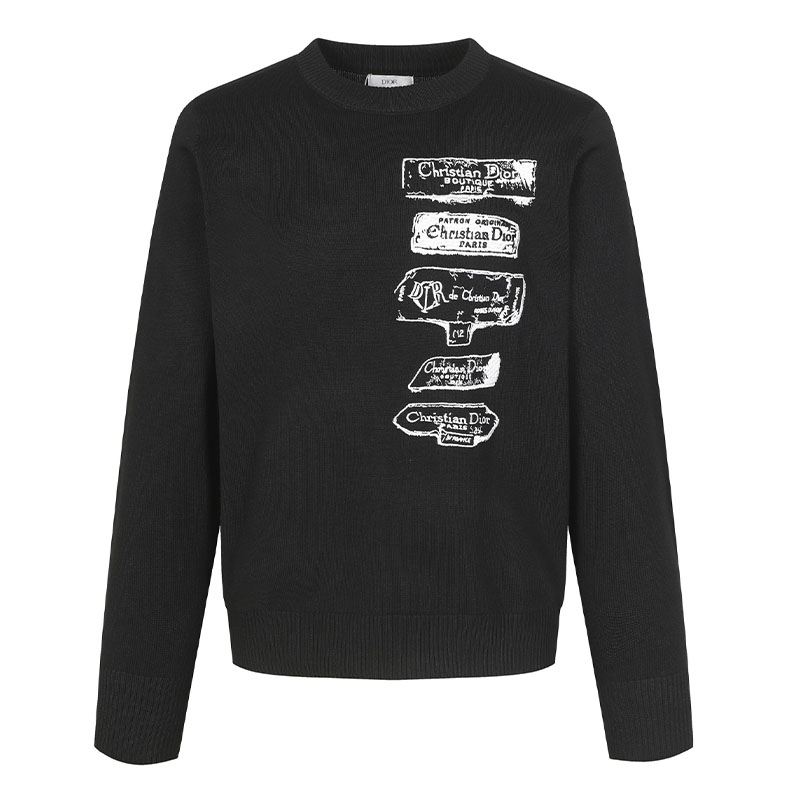 ディオール DIOR ２色展開 アーカイブラベル刺繍 セーター レディース メンズ