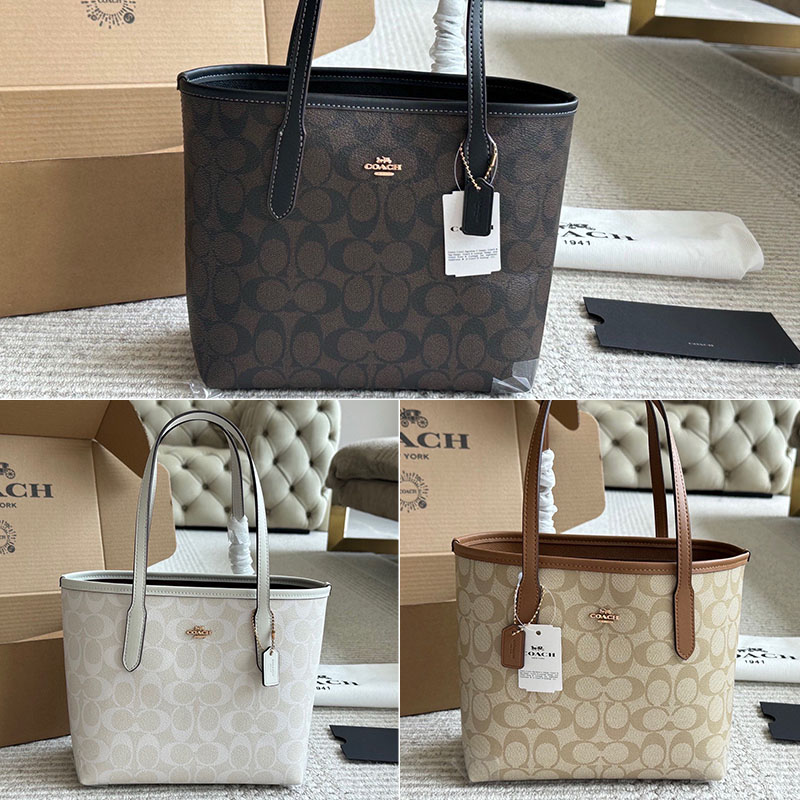 コーチ COACH ミニ シティ トート・シグネチャー キャンバス トートバッグ レディース