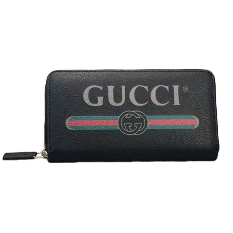 GUCCI(グッチ) 〔グッチ プリント〕 レザー ジップアラウンドウォレット 長財布