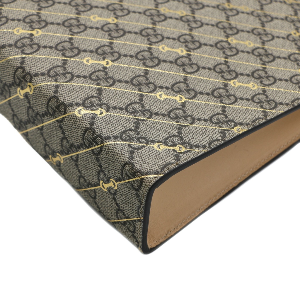 グッチ ベージュ & エボニー ホースビット ストライプ ポーチ メンズ