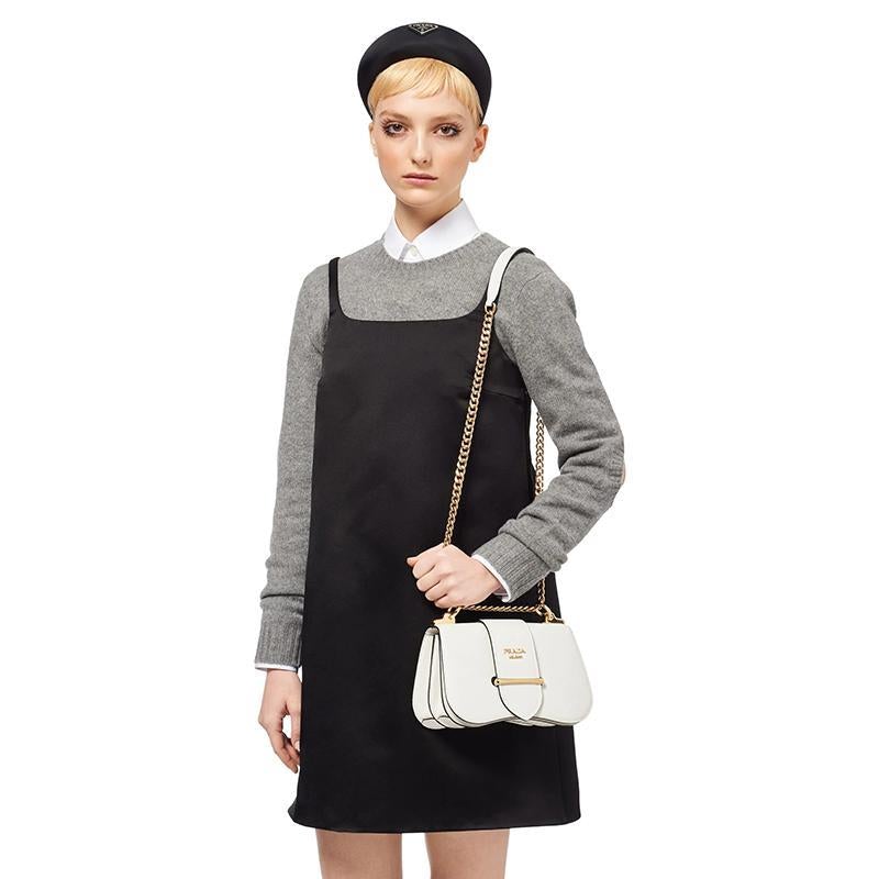 PRADA(プラダ) プラダ シドニー レザー ショルダーバッグ ホワイト