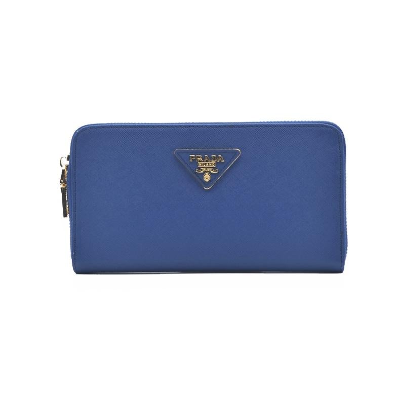 PRADA(プラダ) サフィアーノレザー 財布 ブルー長財布