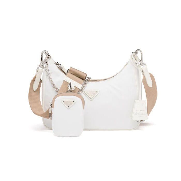 PRADA(プラダ) Re-Edition 2005 ナイロン ショルダーバッグ ホワイト ハンドバッグ