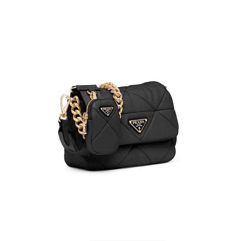 PRADA(プラダ) システムナッパレザーパッチワークバッグ ショルダーバッグ ブラック