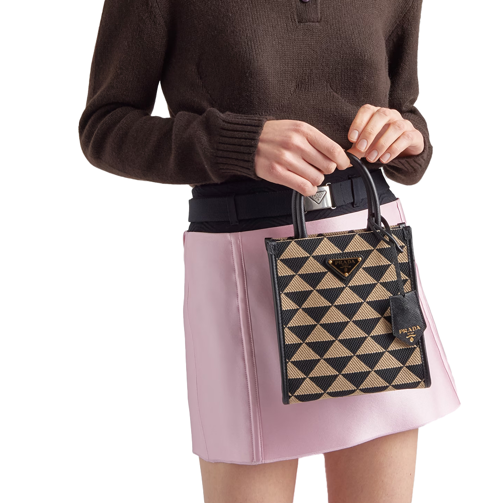 PRADA(プラダ) プラダ シンボル エンブロイダリーファブリック ミニバッグ