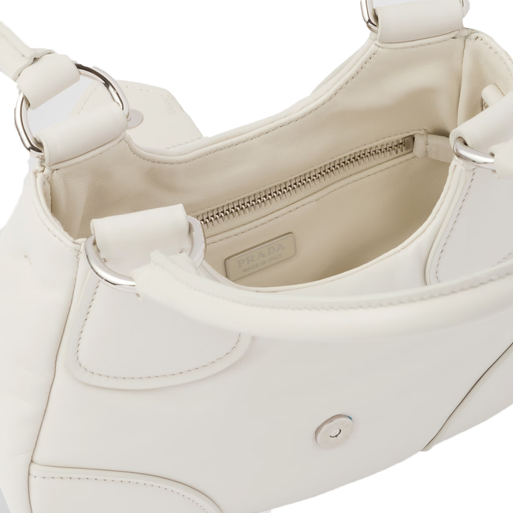 PRADA(プラダ) プラダ ムーン パデッドナッパレザー バッグ ホワイト ハンドバッグ