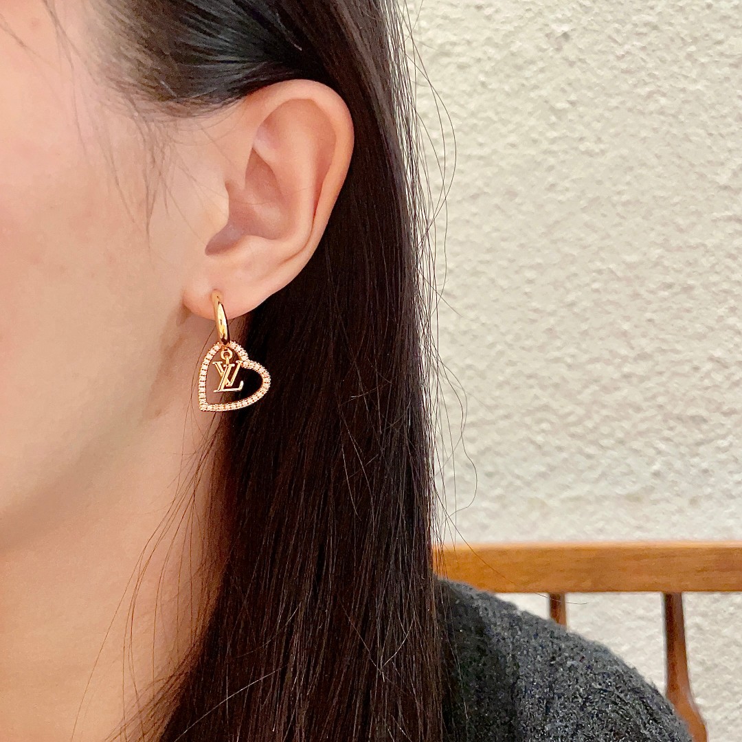 ルイ・ヴィトン LOUIS VUITTON ピアス・マイLV ハート モノグラム アシンメトリー