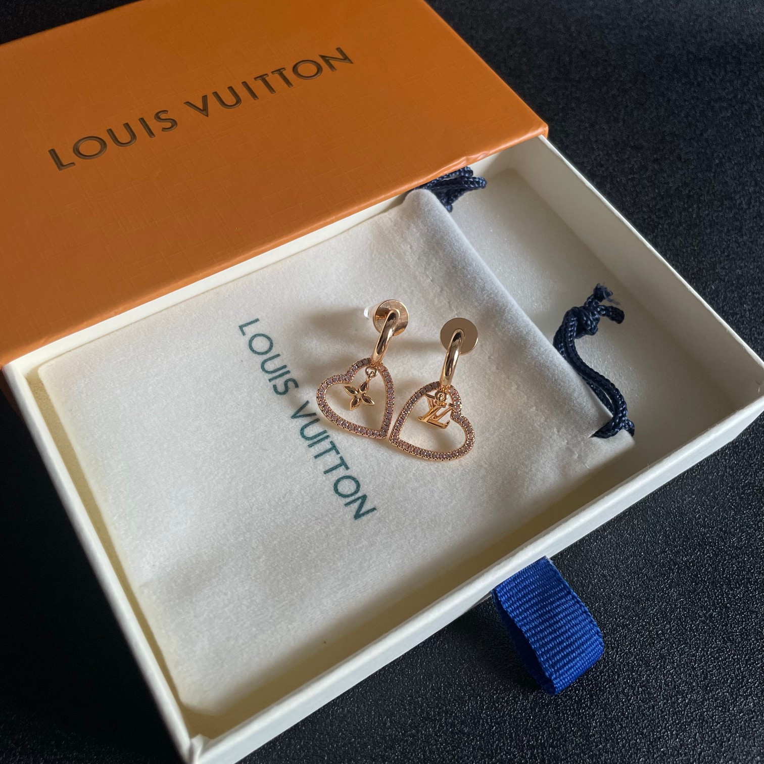 ルイ・ヴィトン LOUIS VUITTON ピアス・マイLV ハート モノグラム アシンメトリー