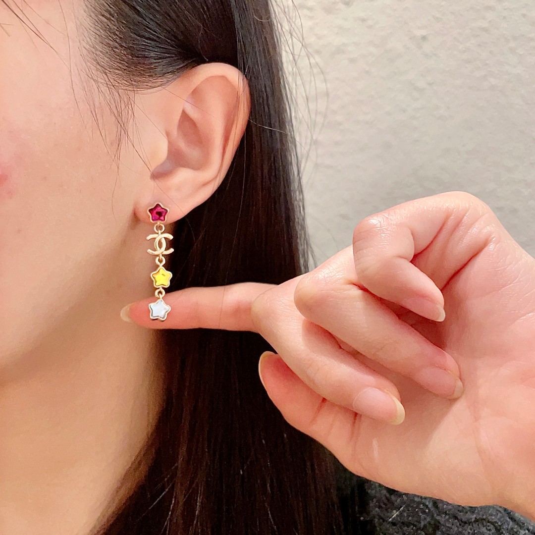 シャネル CHANEL ダブルC イヤリング 3色 定番 レディース