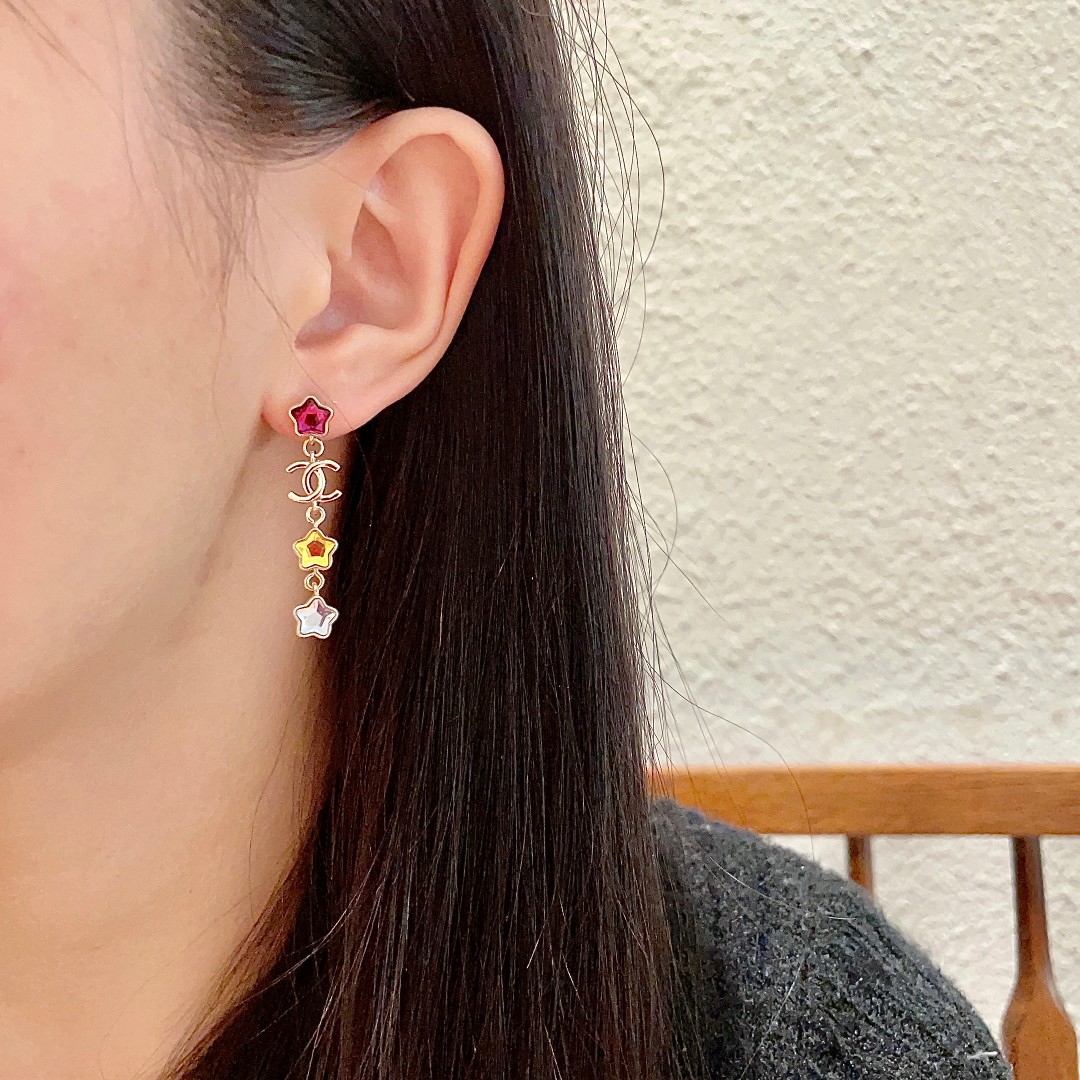 シャネル CHANEL ダブルC イヤリング 3色 定番 レディース