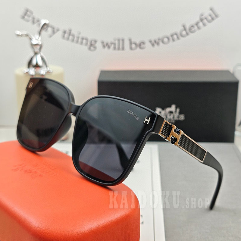 エルメス HERMES H ロゴ スクエアサングラス UV カット レディース＆メンズ