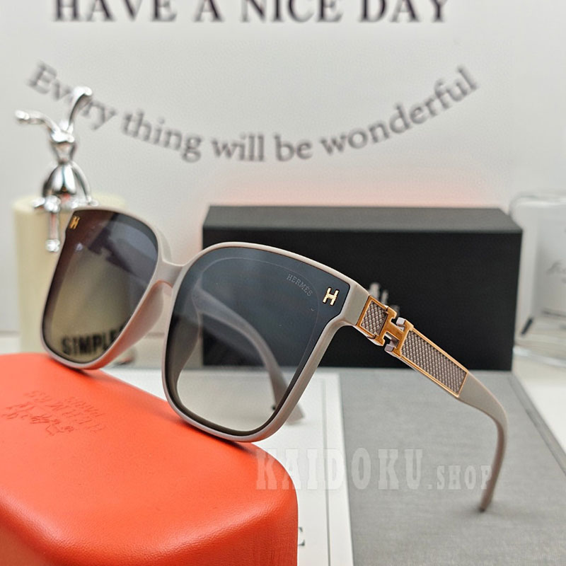 エルメス HERMES H ロゴ スクエアサングラス UV カット レディース＆メンズ