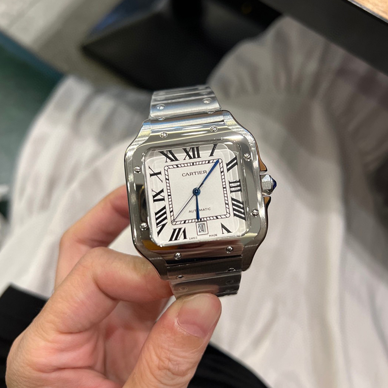 カルティエ Cartier サントス ドゥ ステンレスベルト 腕時計 自動巻き 40mm メンズ